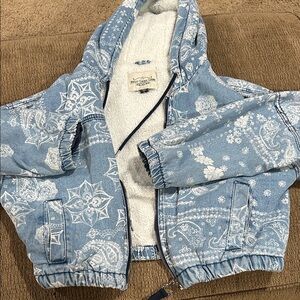 Blue Paisley Hooded Jacket